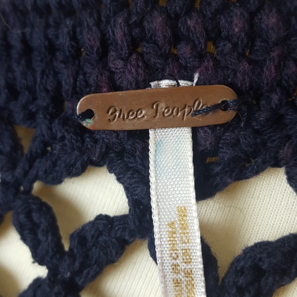 Free People Navy Crocheted Sweater Vest - Picture 6 of 8